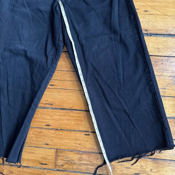 Vintage Solo Semore Jeans Mens 32W Black Baggy Wide Leg Freyed - Picture 3 of 11